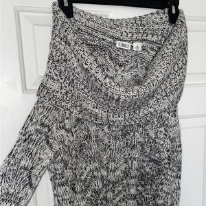 White and black knit sweater